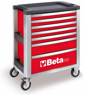 Servante d'atelier mobile BETA rouge � 7 tiroirs C39/7