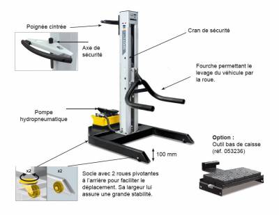 Outil de levage pour carrossier SPOT LIFT GYS 2500kg