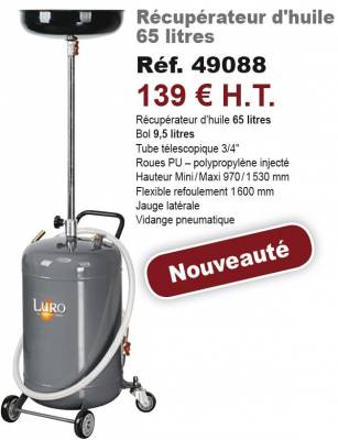 Recuperateur d'huile 65 litres 