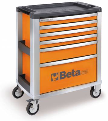 Servante d'atelier BETA orange mobile 6 tiroirs C39/6